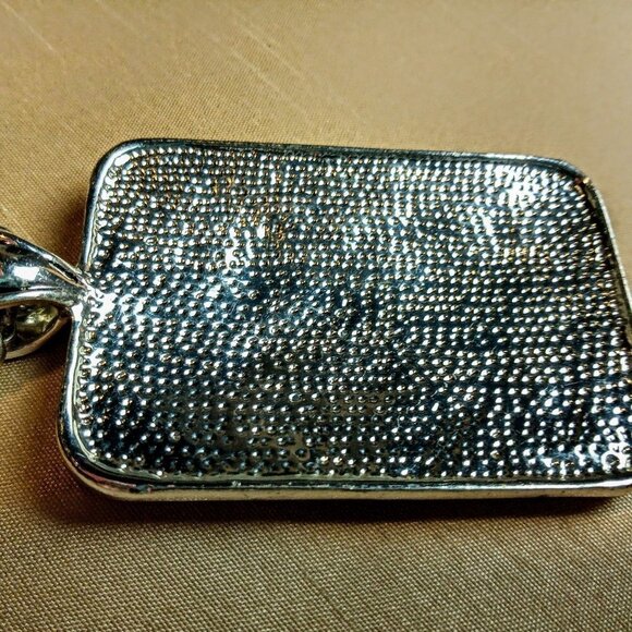 Two Tone Silver Gold Filigree Pendant Necklace - Picture 4 of 6